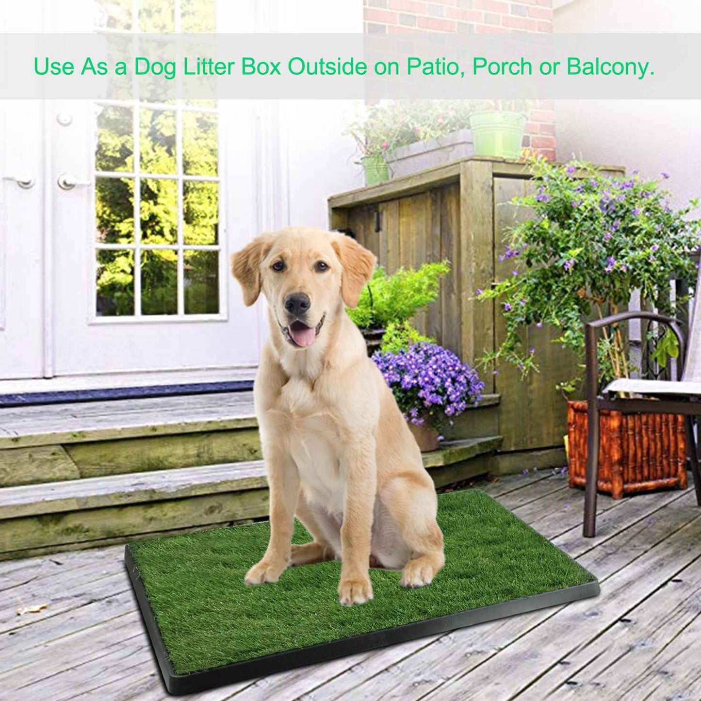 US Local 1 Pc Dog Potty Training Artificial Grass Pad Pet Cat Toilet Trainer Mat Puppy Loo Tray Turf For Small Medium Dogs Indoor Outdoor Use