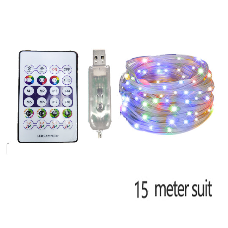 US Local LED Rope Lights Outdoor, RGB Remote Control Fairy String Lights Plug In With 200 LEDs, Super Durabl