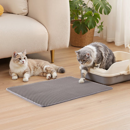 US Local Cat Litter Trapping Mat 30 X 24 In Double Layer Honeycomb Non-Slip & Urine-Proof