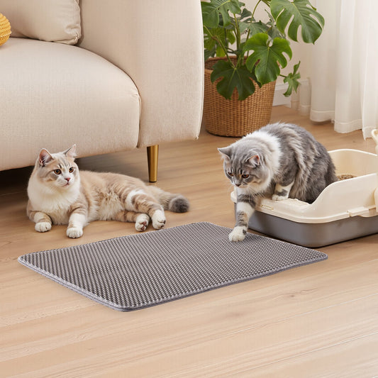 US Local Cat Litter Trapping Mat 30 X 24 In Double Layer Honeycomb Non-Slip & Urine-Proof