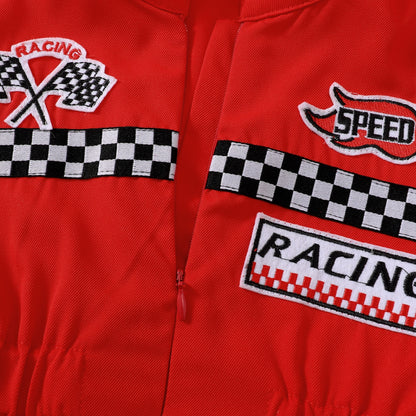 US Local Toddler Child Girls Boys Racing Driver Jumpsuit, Racer Outfit, Halloween Christmas Carnival Party Race Car Driver Clothing Set