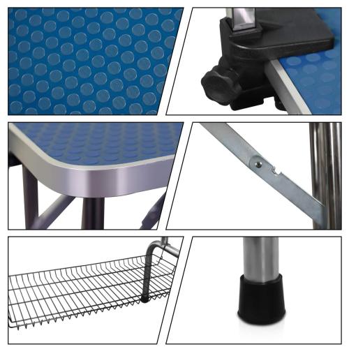 US Local 36 Inch Folding Dog Pet Grooming Table Heavy Duty Stainless Steel Pet Dog Cat Grooming Table
