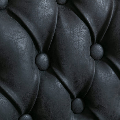 US Local French Style Solid Wood Frame Antique Painting, PU Artificial Leather Decoration