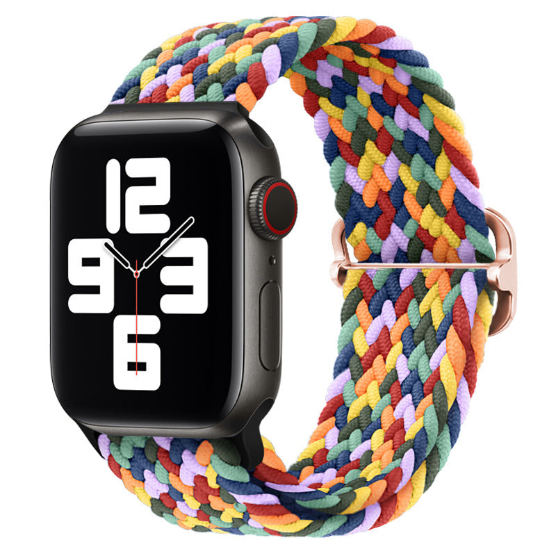 Double Loop Nylon Loop Woven Rainbow Watch Strap