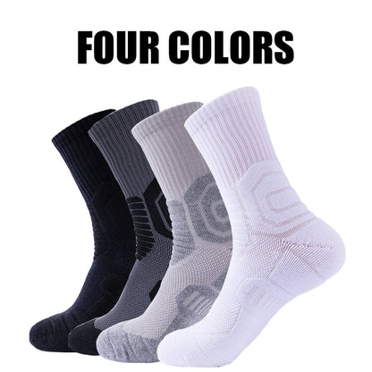 US Local 4 Pairs Compression Crew Running Socks Athletic Socks For Men With Cushion Work Hiking Basketball Sport Socks Anti-odor And Anti-slip For Running Fitness Hiking And Cycling