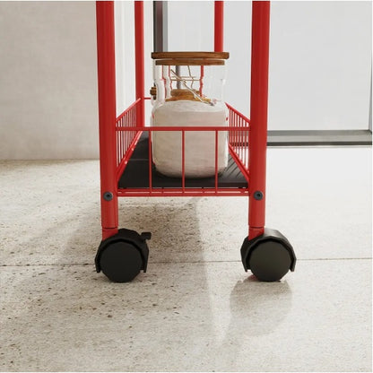 US Local 6-Tier Rolling Cart Gap Kitchen Slim Slide Out Storage Tower Rack With Wheels,Baskets,6 For Kitchen,Bathroom Laundry Narrow Piaces Utility Cart,Red