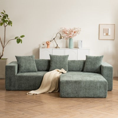 US Local Modular Cross-section With L-shaped Lounge Chair, Cloud Sofa, Living Room, Bedroom Soft Cushion Sofa - No Installation Required - Chenille Fabric