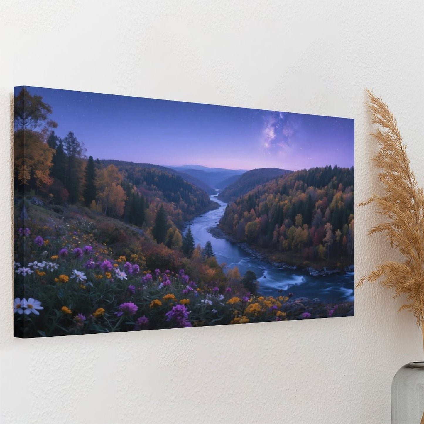 Decorative Interior Frame Painting Mountain-river-starry-autumn-1