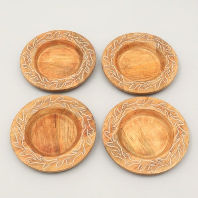 US Local Handcrafted 13 Wood Charger Plate Wooden Dinning Placemat Artisan Wood Tableware