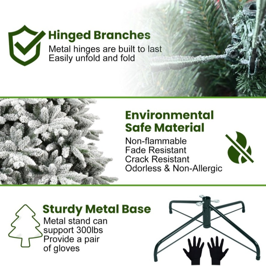 US Local White Christmas Treemixed Flocked Tree