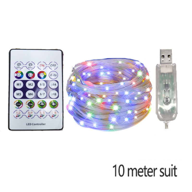 US Local LED Rope Lights Outdoor, RGB Remote Control Fairy String Lights Plug In With 200 LEDs, Super Durabl