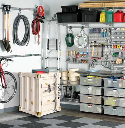 US Local Industrial Style Shipping Container Storage Cabinet Side Table End Table