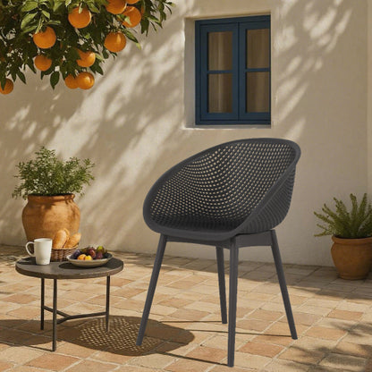 US Local 2 Pack Modern Lounge Chairs  Indoor Outdoor All-Weather PP Plastic, Lightweight For Patio, Beach, Living Room