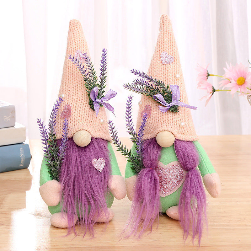 Faceless Doll Mother's Day Valentine's Day Lavender Standing Love Doll