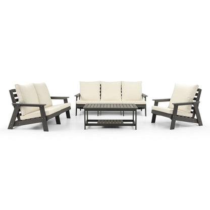 US Local HIPS 3 Seater Sofa With Cushion For Outdoor, Garden, Porch, Poolside, Terrace