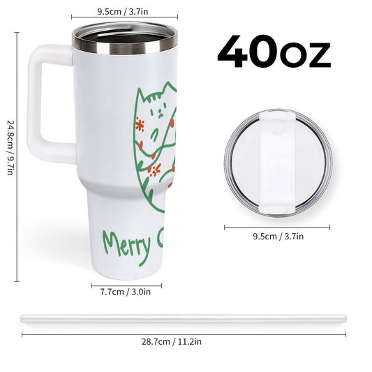 POD US Local Tumbler 40oz Large Capacity Car Cup Christmas Cat 13
