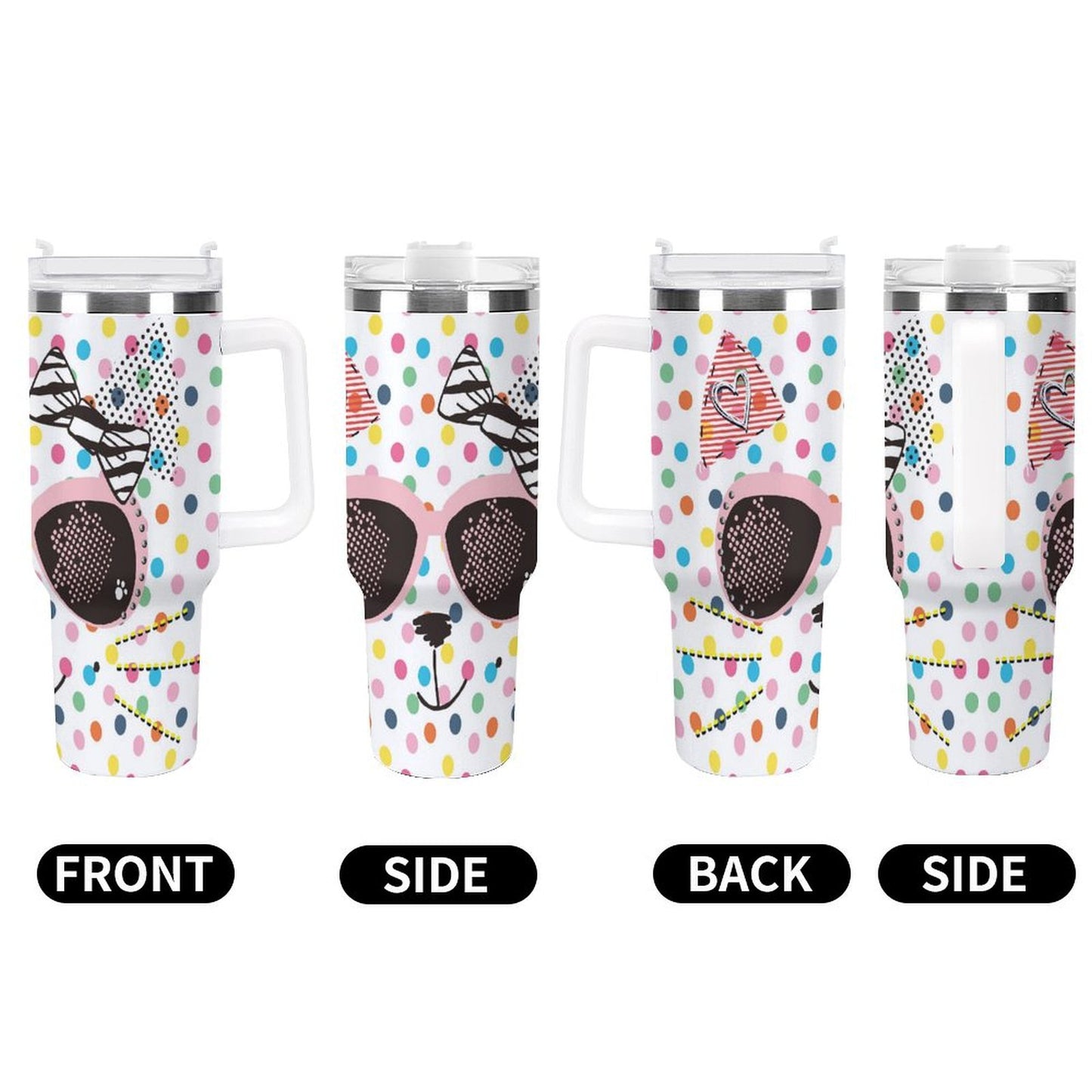 PHDT00269 POD US Local Tumbler 40 oz Large Capacity Car Cup Cat, Wave Point