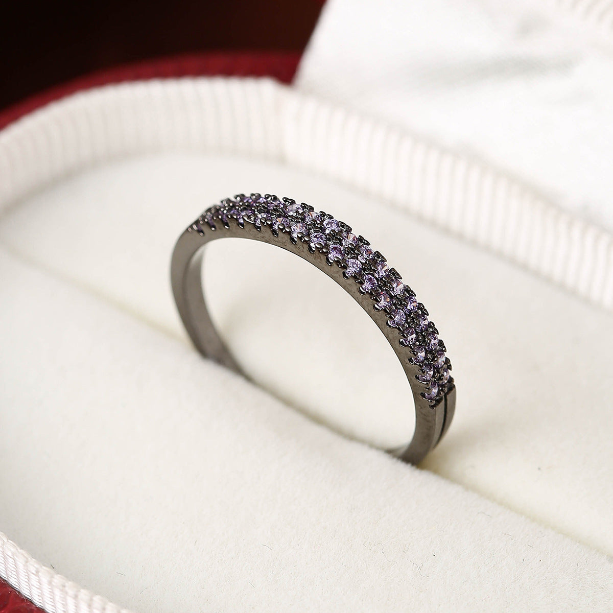 Simple Inlaid Color Zircon Elegant Atmosphere Simple Bracelet Ring