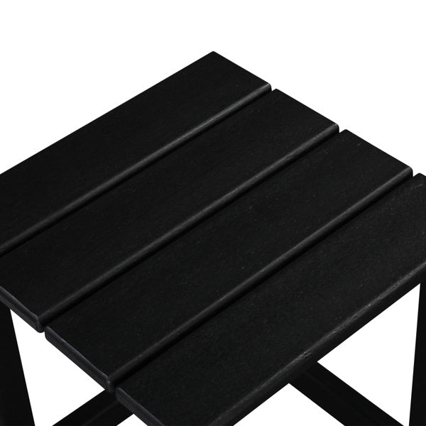 US Local 38x38x45.5cm Single Layer Square Black HDPE Side Table