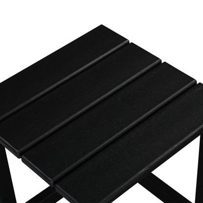 US Local 38x38x45.5cm Single Layer Square Black HDPE Side Table