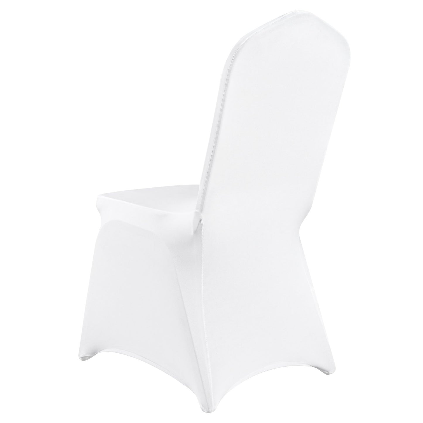 US Local VEVOR Stretch Spandex Folding Chair Covers, Universal Fitted Arched Front Cover, Removable Washable Protective Slipcovers, For Wedding, Holiday, Banquet, Party, Celebration, Dining  50PCS White