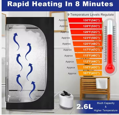 US Local USA Warehouse Free Shipping Home Use Portable Sauna Tent With 2.6L Steamer Foldable Full-Body Sauna Portable Steam Sauna