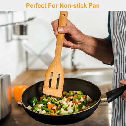 US Local Set Of 6Pcs Cooking Utensil Bamboo Wooden Spoons Spatula Kitchen Cooking Tools Nonstick Wooden Cookware Kitchen Gadgets