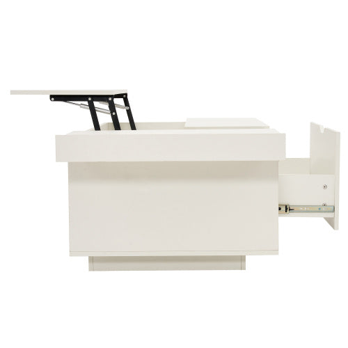 UK Local Lift Up Coffee Table, Coffee Table With Drawer, Wooden Tea Tables Sofa End Tables For Living Room Furniture , White