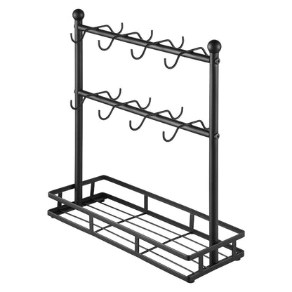 US Local Coffee Mug Holder For Countertop 16 Hooks Cup Rack With Storage Base Organizer