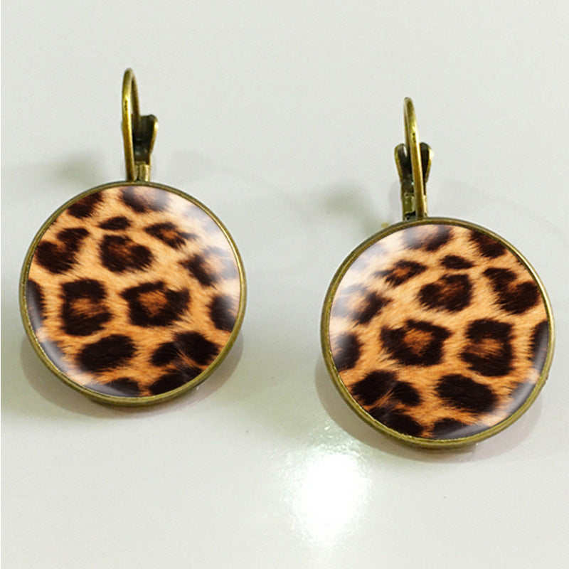 Leopard Time Glass Ear Hook French Leopard Key Chain