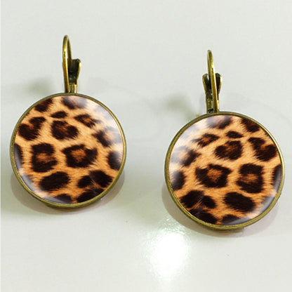 Leopard Time Glass Ear Hook French Leopard Key Chain