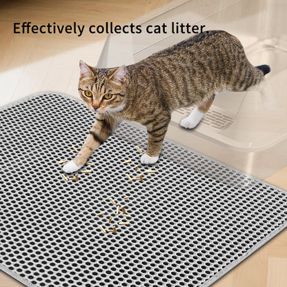 US Local Premium Cat Litter Mat - Leak-Proof Waterproof Base & Non-Slip Backing - Effectively Traps And Filters Litter For A Cleaner, Dry Floor