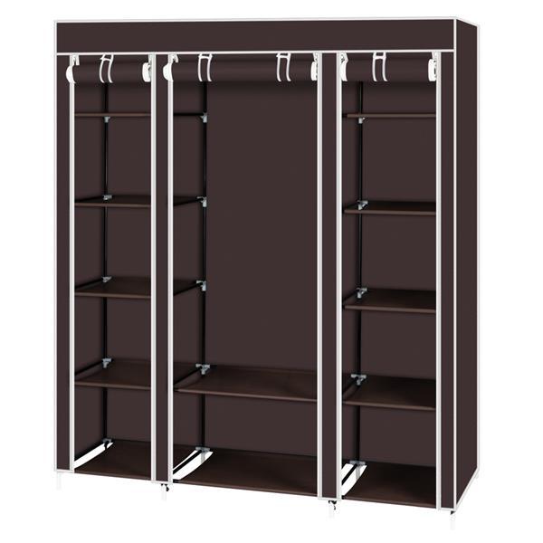 US Local Non Woven Wardrobe With 5 Layers And 12 Compartments