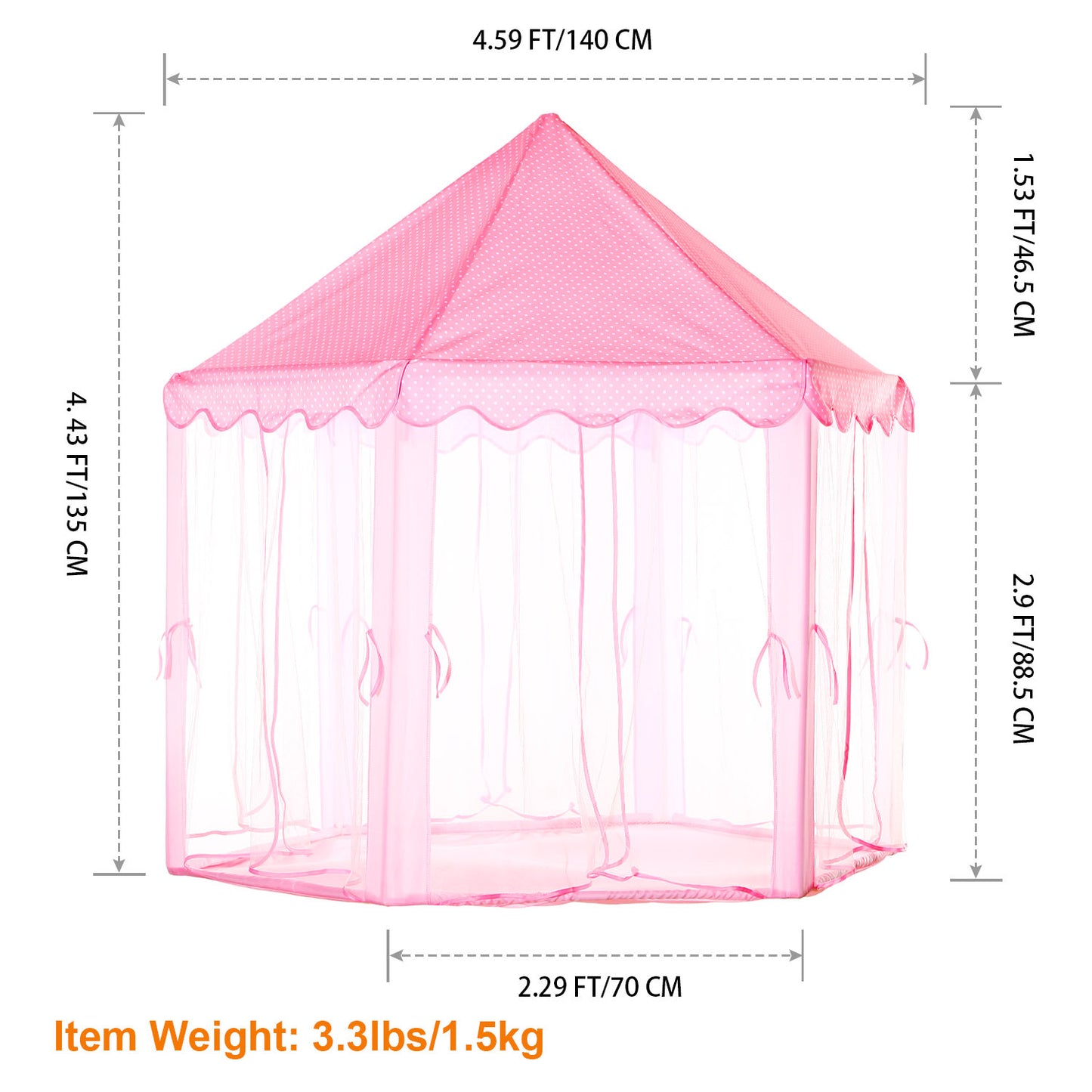 US Local 1Pc Kids Play Tents Princess For Girls Princess Castle Children Playhouse Indoor Outdoor Use With Carry Case