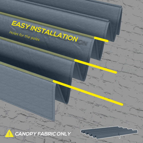UK Local Outsunny Pergola Roof, Retractable Sun Shade Cover For 2.85 X 2m Pergola, UV30 Protected, Dark Grey