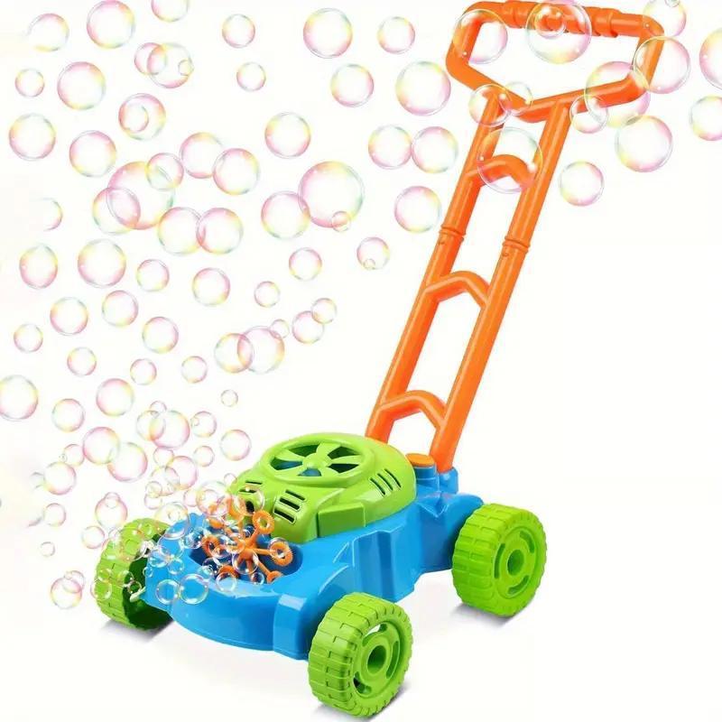 US Local Green Bubble Lawnmower Toy, Releases Bubbles With One Button, Super Fun And Easy, A Must-have For Your Baby's Outdoor Play.