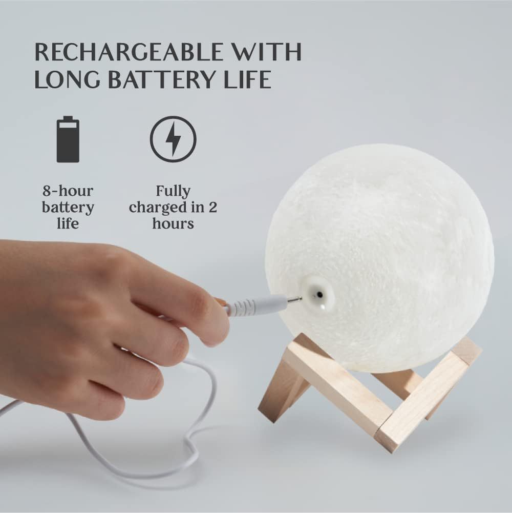 US Local 16-Color Lamp With Stand And Remote, Moon Lamp, LED Night Light With Dock, Creative Moon Light Uniq