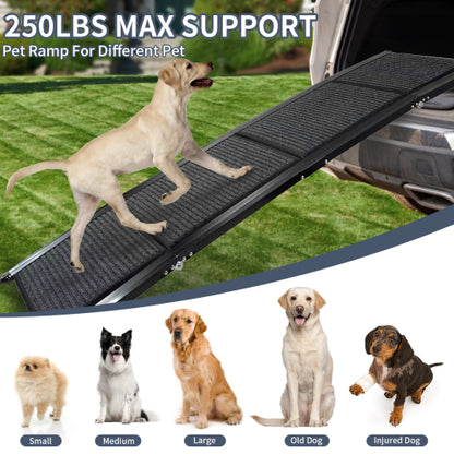 US Local Dog Ramp For Car, 63 Long    17 Wide Folding Portable Pet Stair Ramp With Non-Slip Rug Surface, Extra Wide Dog Steps For Medium & Large Dogs Up To 250LBS Enter A Car, SUV  Truck