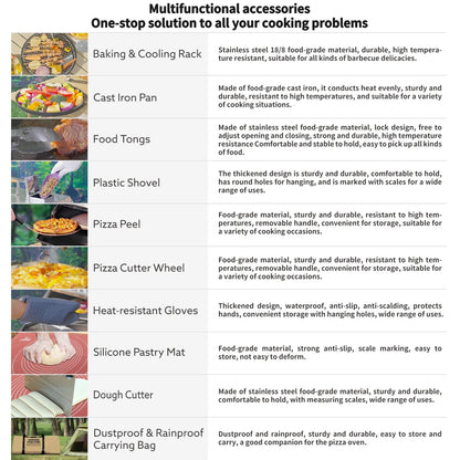 US Local Outdoor 12 Automatic Rotatable Wood Fired Pizza Oven, Stainless Steel Portable