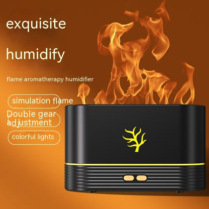 US Local Flame Humidifier USB Smart Timing LED Electric Aroma Diffuser Simulation Fire Night Lamp Home Decor