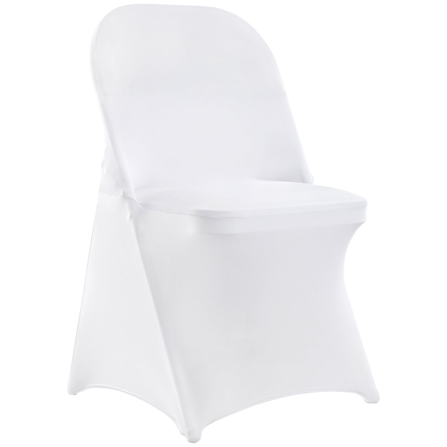 US Local VEVOR White Stretch Spandex Chair Covers - 30 PCS, Folding Kitchen Chairs Cover, Universal Washable Slipcovers Protector, Removable Chair Seat Covers, For Wedding Party Dining Room Banquet Event