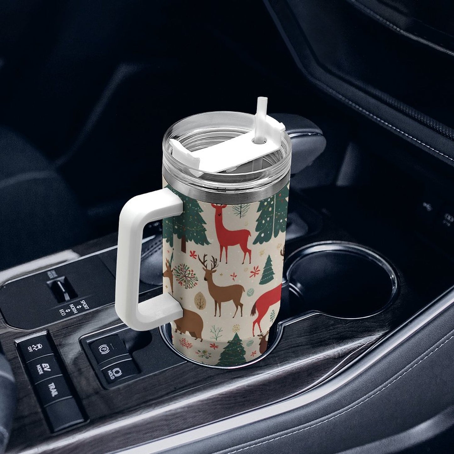 PHDT00361 POD US Local Tumbler 40 oz Large Capacity Car Cup Elk, Christmas Tree
