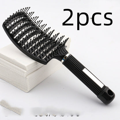 Large Curved Comb Hairbrush Boar Bristles Massage Comb Curly Hair Multifunctional Hair Brush