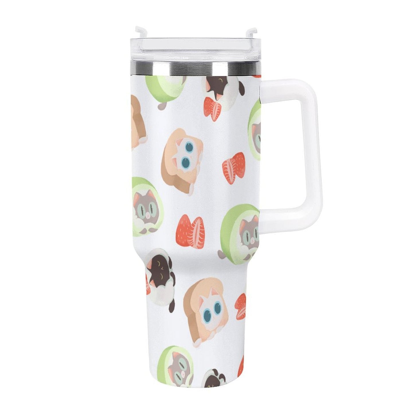 PHDT00259 POD US Local Tumbler 40 oz Large Capacity Car Cup Cat Dessert Cute Pink Green Black