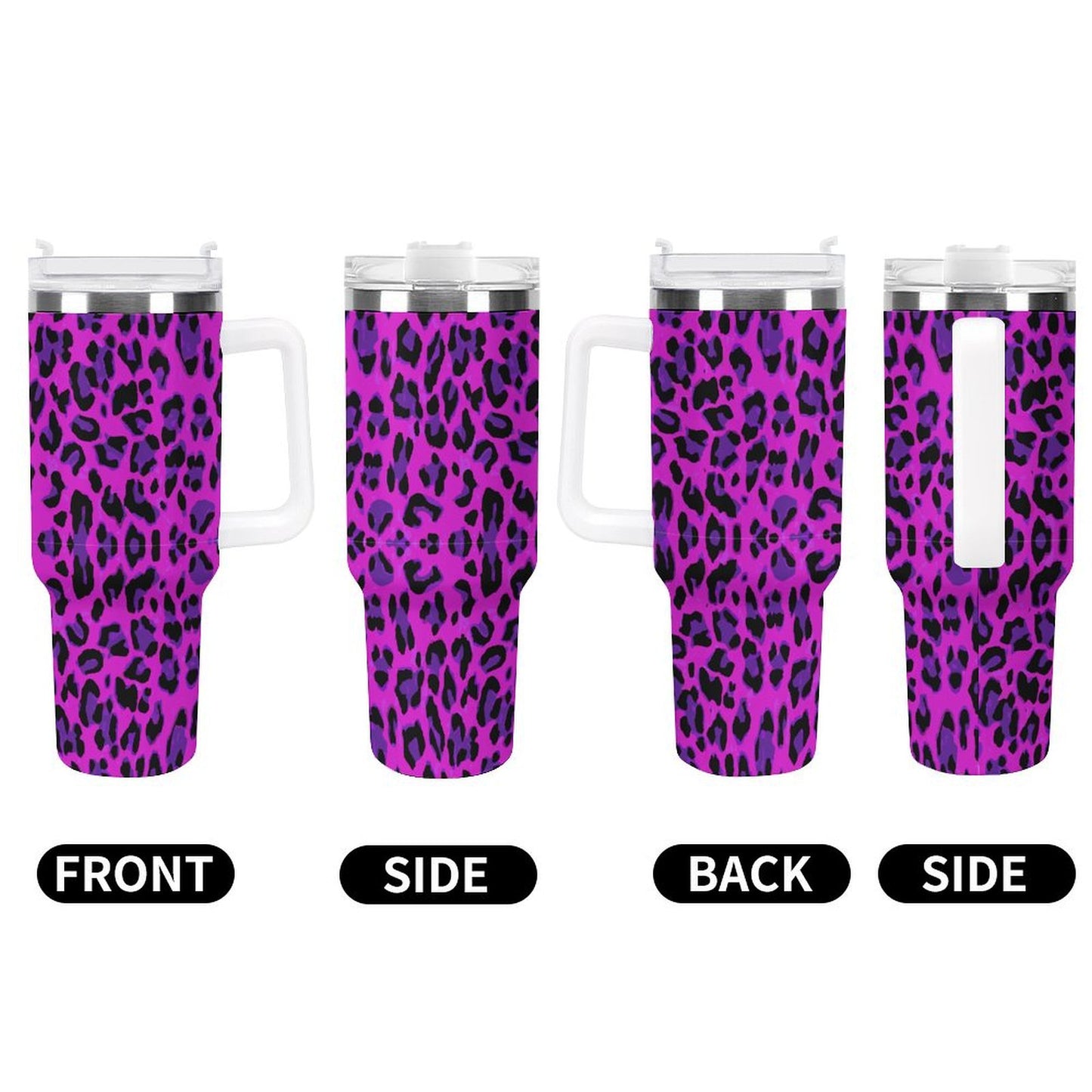 PHDT00128 POD US Local Tumbler 40 oz Large Capacity Car Cup Purple Leopard