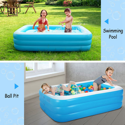 US Local 1Pc Inflatable Swimming Pools Family Swim Play Center Pool Blow Up Kiddie Pool For Family Inflatable Lounge Pool For Kids 103x69x24in