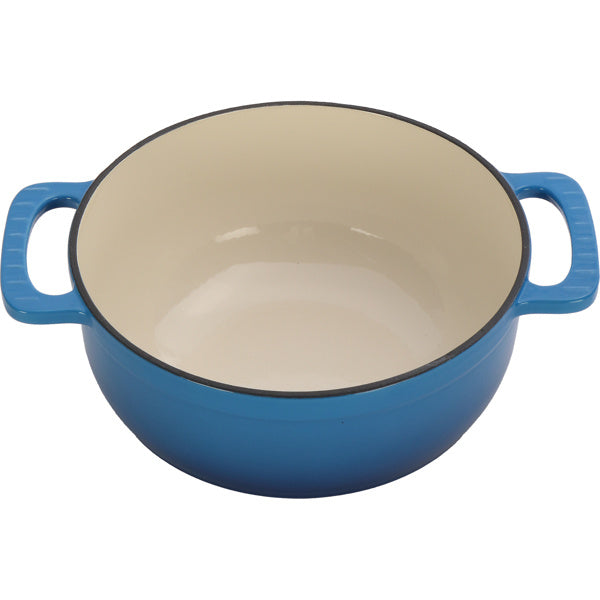 US Local Cast Iron 6QT Cooking Pot - Gradient Blue - Includes Two Silicone Gloves - Enamel Pot