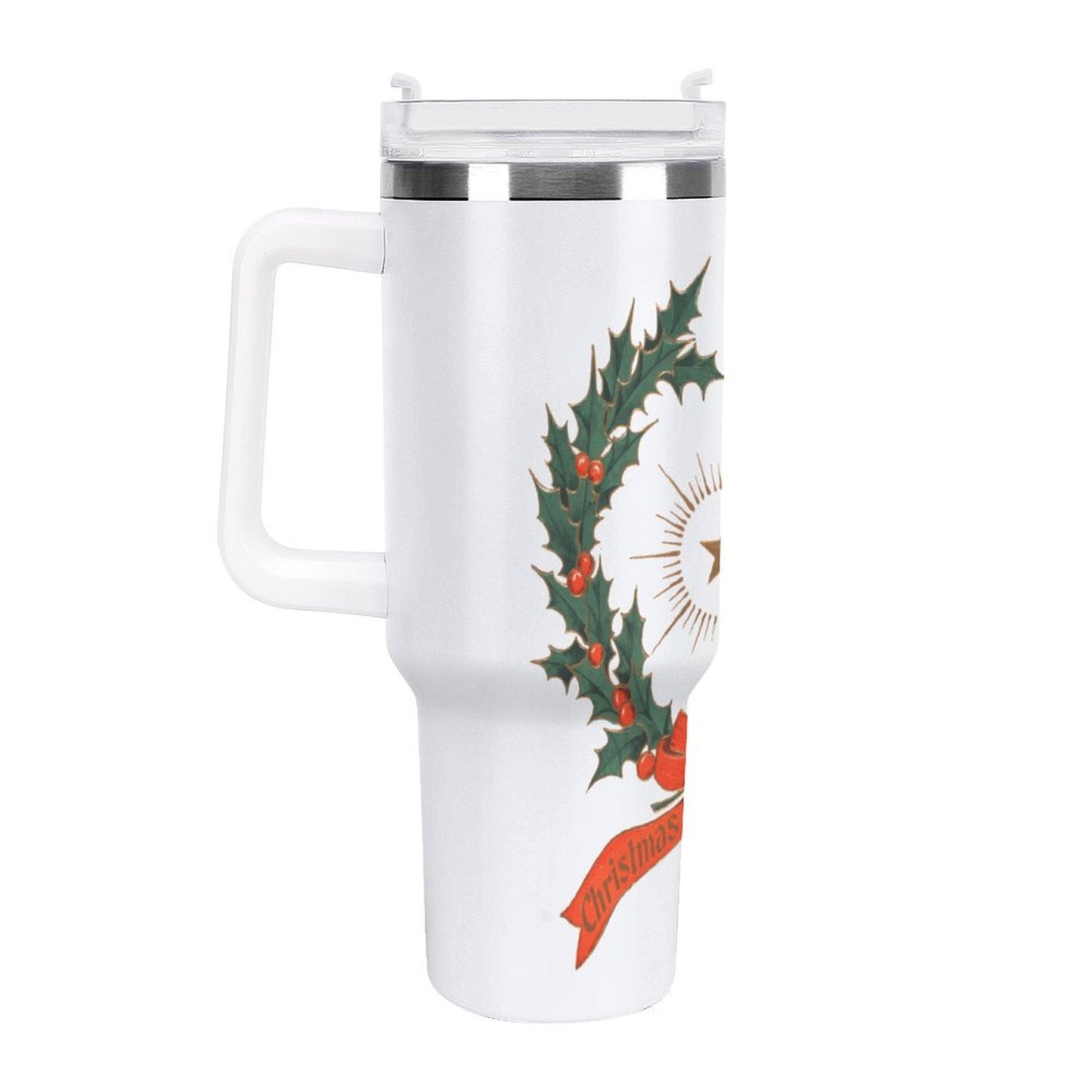 PHDT00327 POD US Local Tumbler 40 oz Large Capacity Car Cup Christmas Wreath