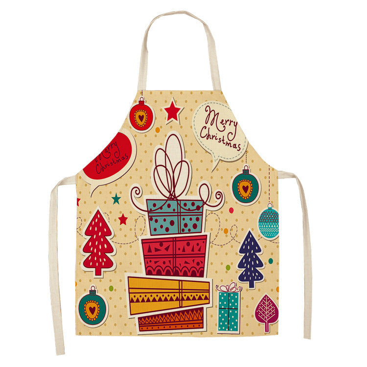 Christmas linen apron