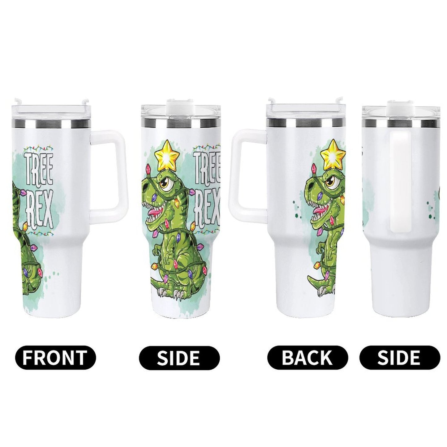 PHDT00207 POD US Local Tumbler 40 oz Large Capacity Car Cup Dinosaurs, Lights, Christmas